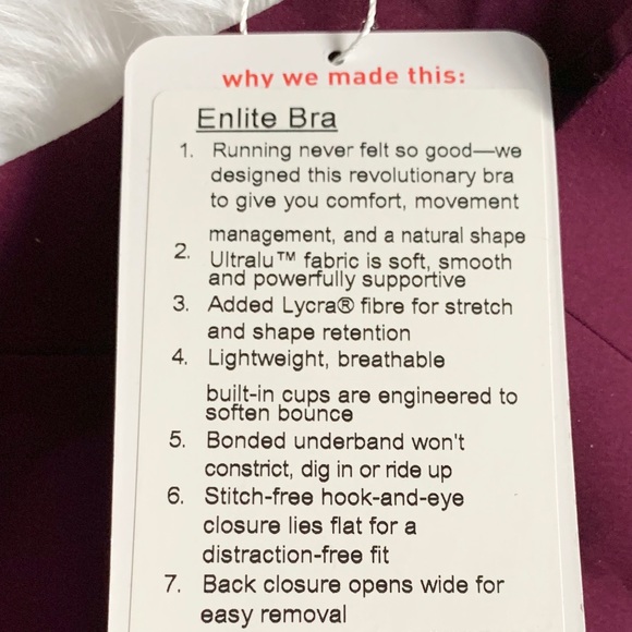 36A lululemon Enlite Bra marvel new with tag - Picture 2 of 4